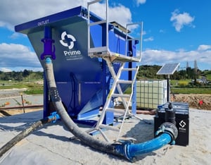EnviroHub HL50 lamella clarifier operating with a solar power supply on site