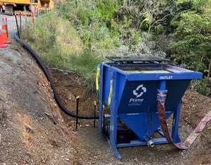 EnviroHub lamella clarifier installed on a constrained roadside site at Brynderwyn Hill