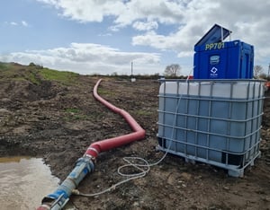 Prime manual dosing box used for temporary water treatment on a construction site