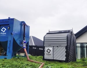 Prime proportional dosing shed with EnviroHub water treatment equipment on site in New Zealand