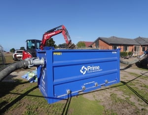 Prime water treatment settling tank on a construction site in New Zealand